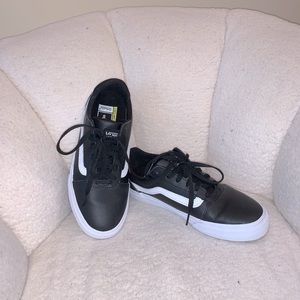 Vans leather black/white ortholite skater shoes